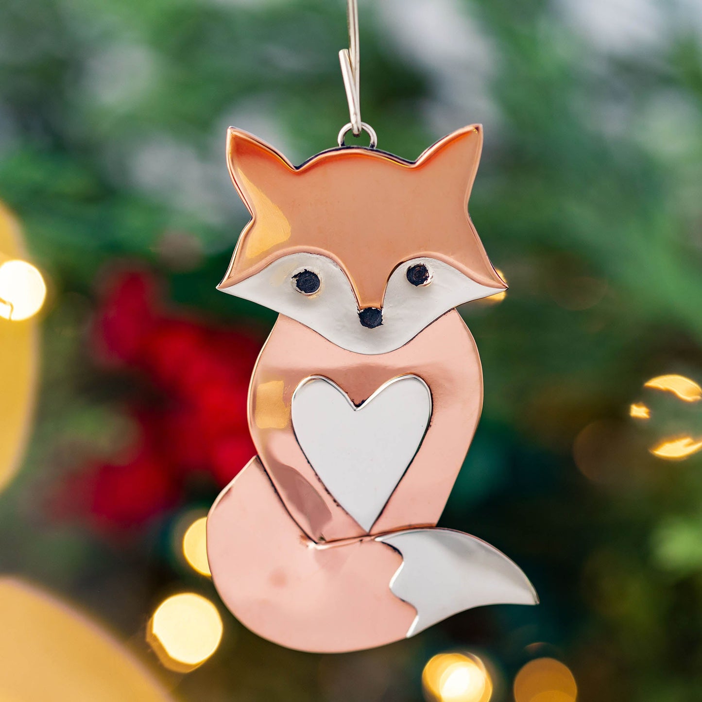 Cute Fox Mixed Metal Ornament
