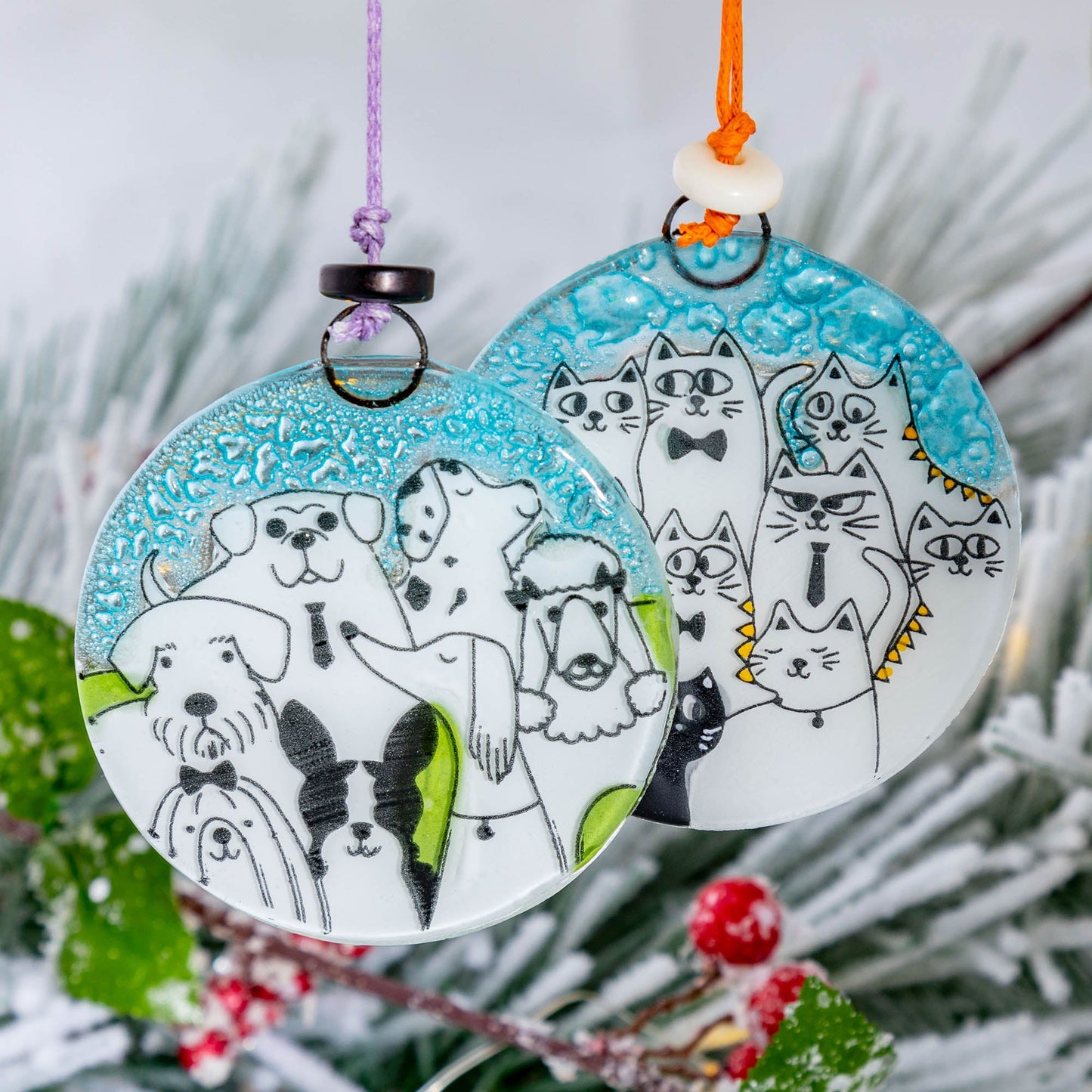 All Over Pets Recycled Glass Ornament