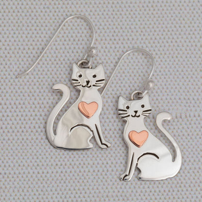 In My Heart Sterling Cat Earrings