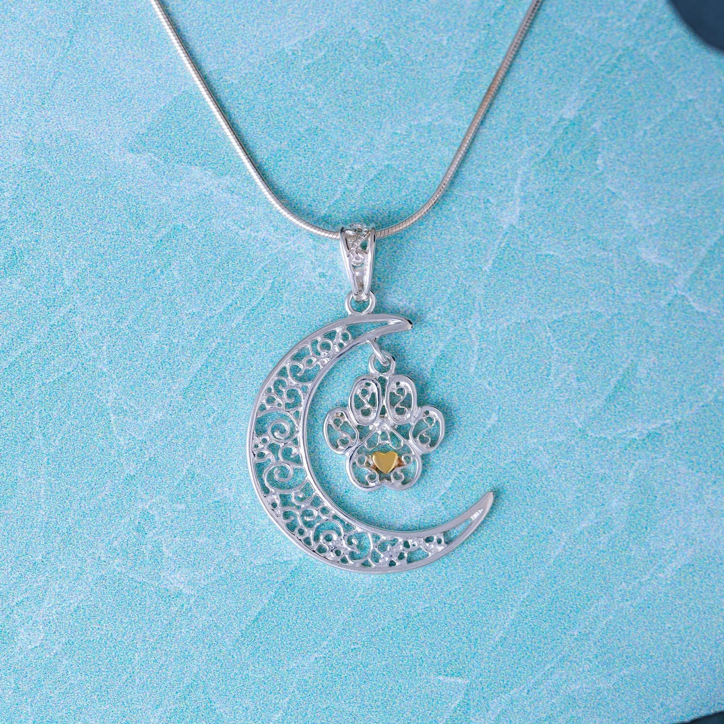 Filigree Moonlight Paw Sterling Necklace