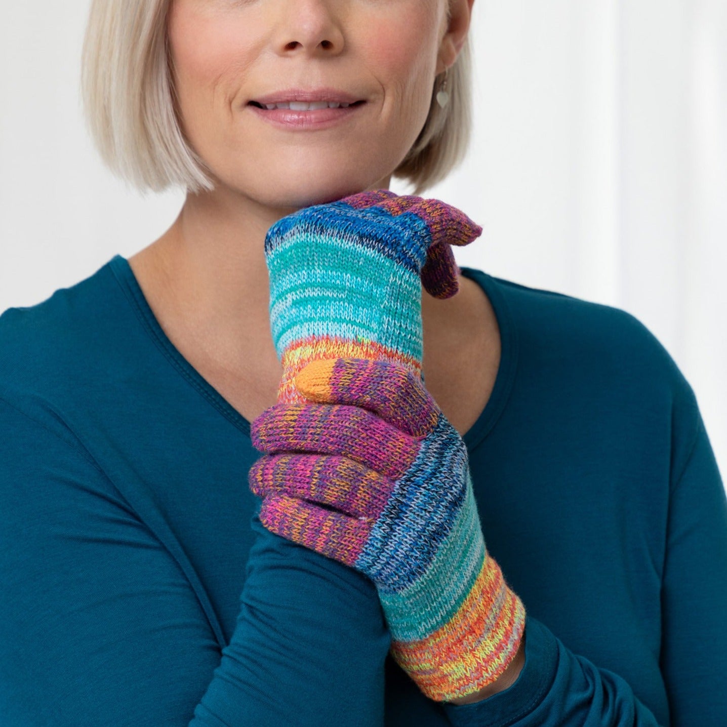 Rainbow Delight Touch Screen Gloves