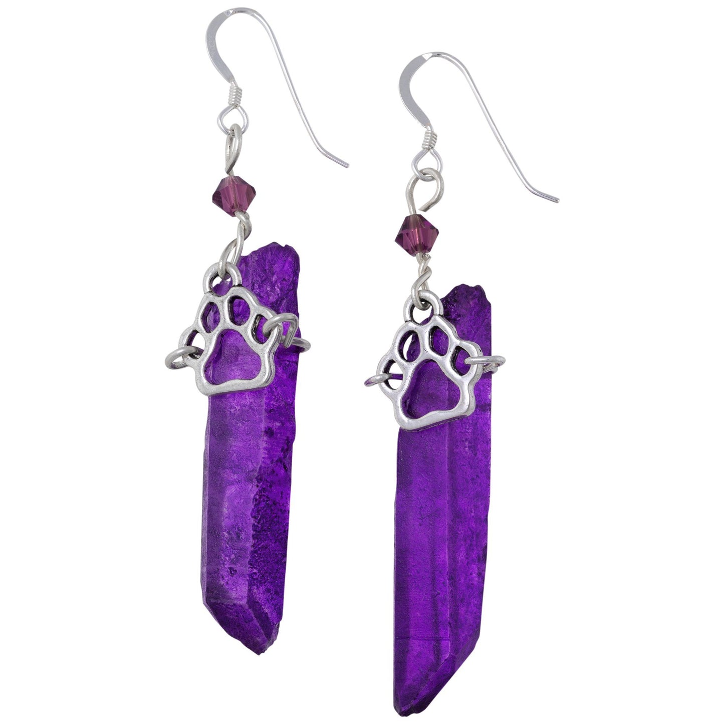 Purple Paw Quartz Earrings!
