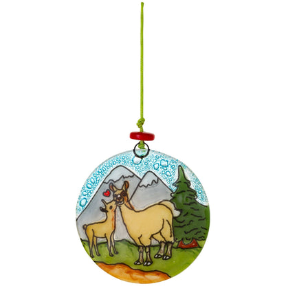 Animal Family Recycled Glass Ornament