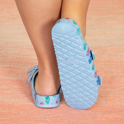 Paw Print Double Buckle Slide Sandals