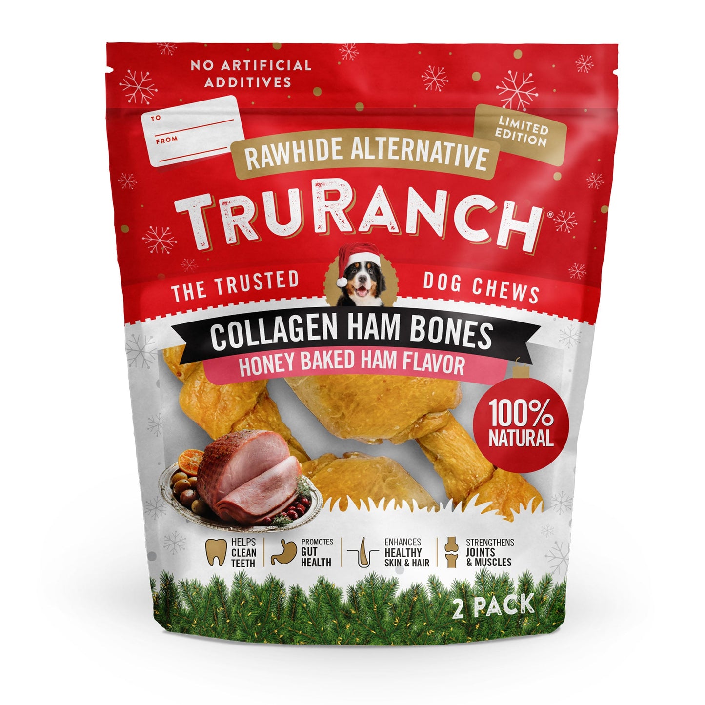 TruRanch&reg; Collagen Honey Baked Ham Bone Dog Chews - 2 Pack