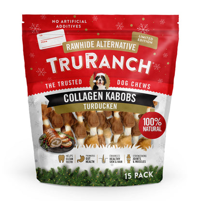 TruRanch&reg; Collagen Turkey Duck Chicken Kabob Dog Chews