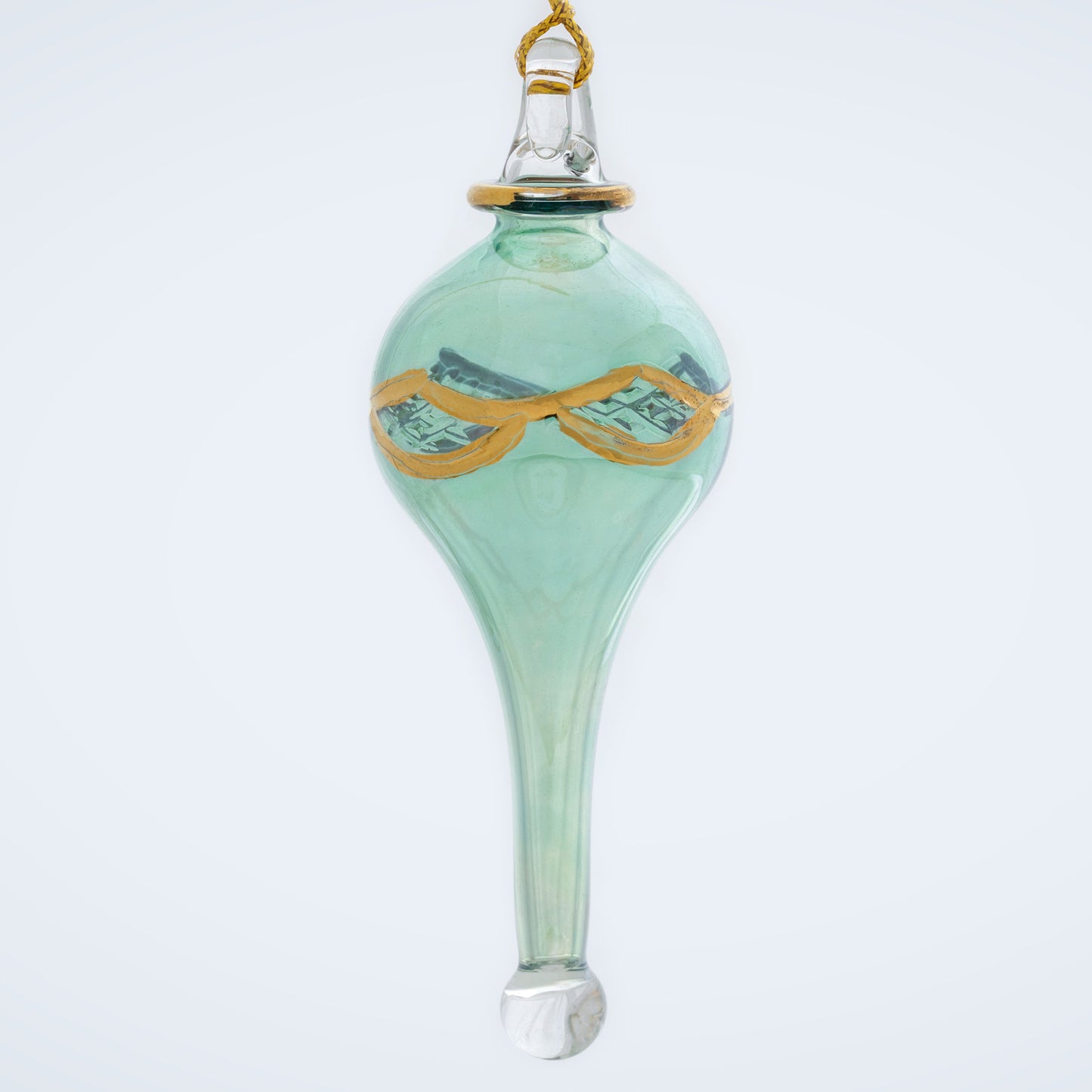 Egyptian Museum Etched Multi Color Glass Handmade Ornament