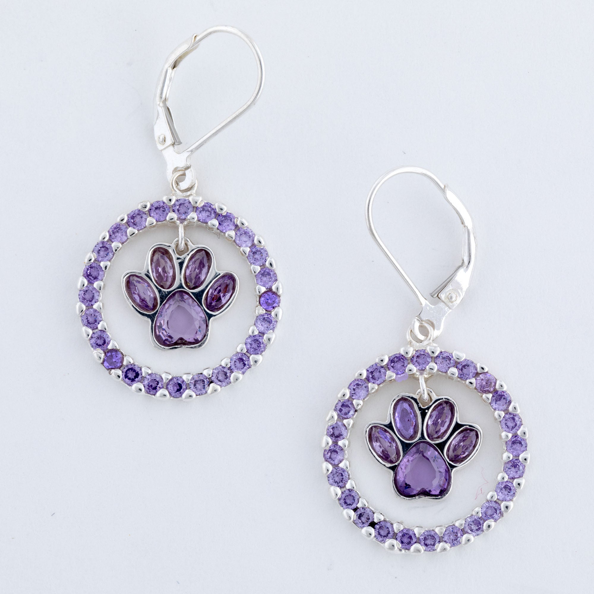 All Over Shine Sterling Paw Print Earrings