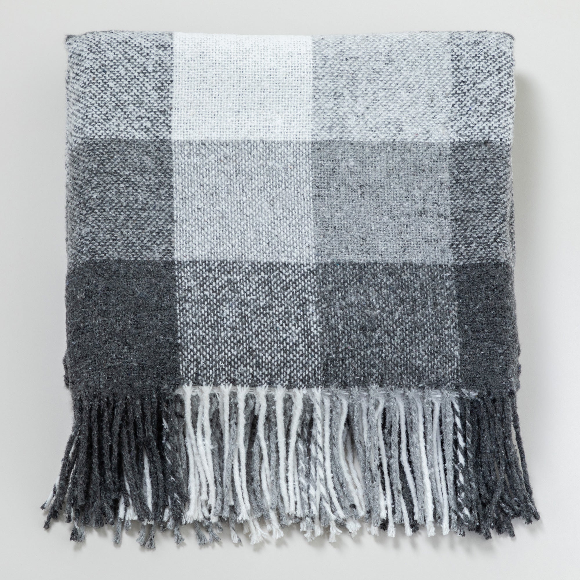Ukrainian Wool-Blend Fringed Throw Blanket