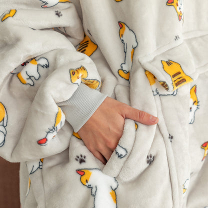 Wearable Pet Pocket Hoodie Blanket