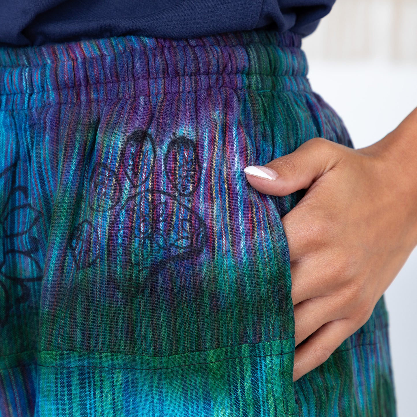 Tie-Dye Patchwork Paw Print Cargo Shorts