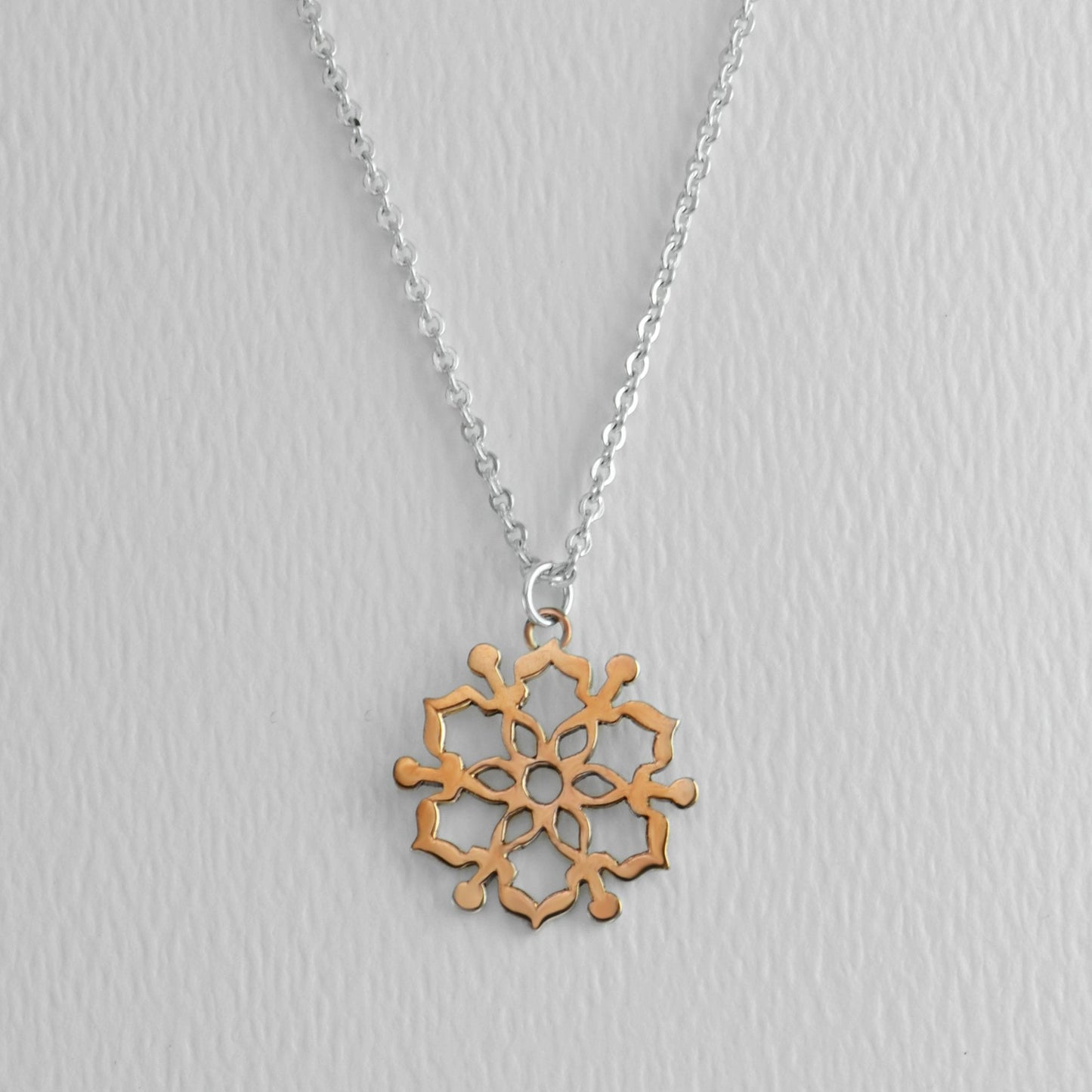 Moroccan Mandala Sterling & Copper Necklace