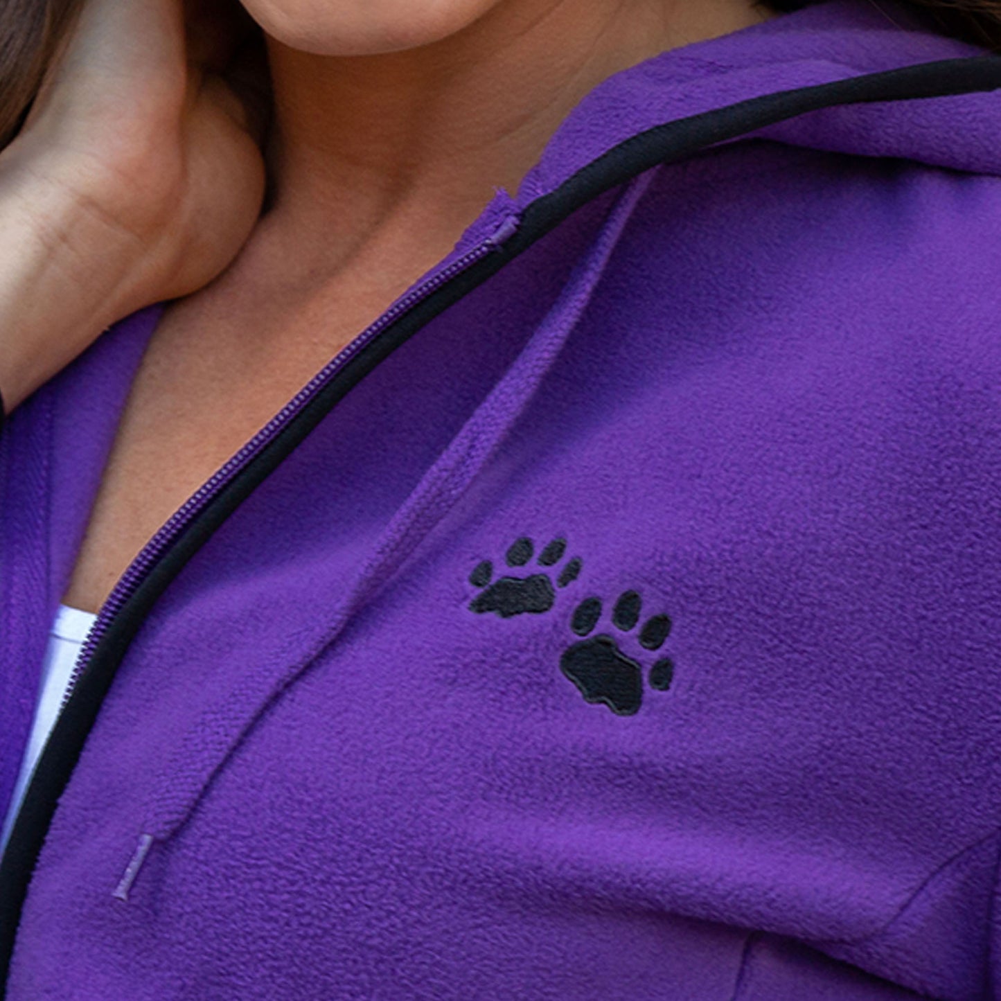 Purple Paw Trimmed Polar Fleece Jacket