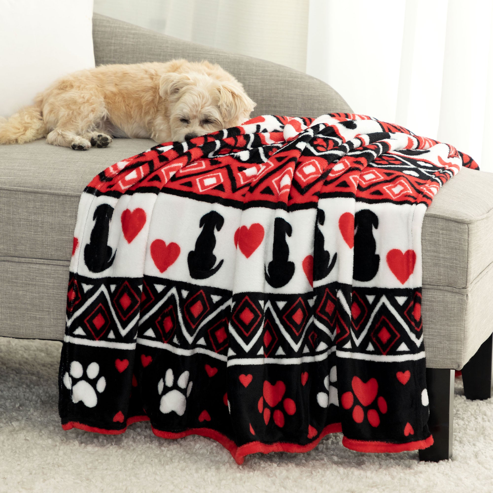 Super Cozy&trade; Fairisle Pets & Paws Throw Blanket