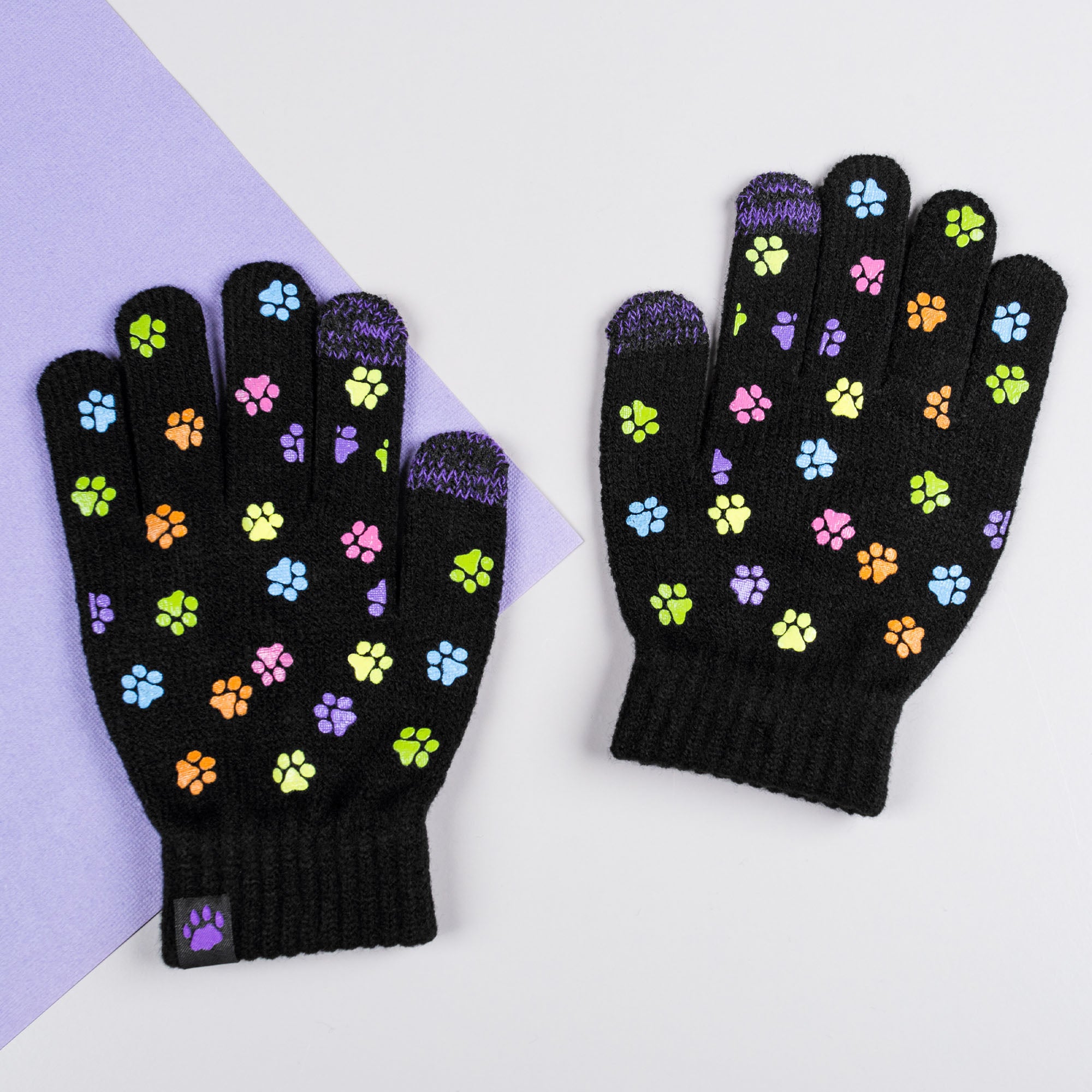 Paw Print Grip Touch Screen Gloves