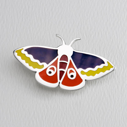Atlas Moth Full Color Sterling & Brass Pin
