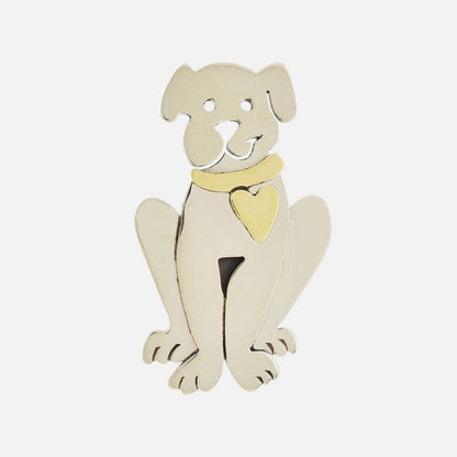It's Norman the Dog Sterling & Brass Pin