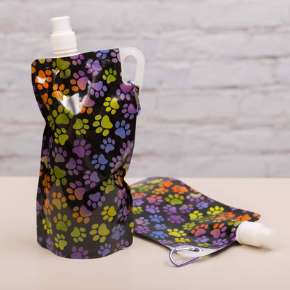 Bold Gradient Paws Collapsible Water Bottle