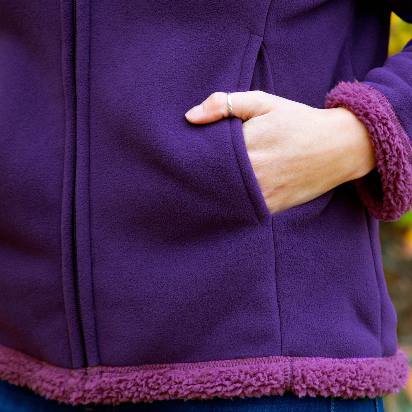 Paw Print Sherpa Lined Fleece Hooded Jacket