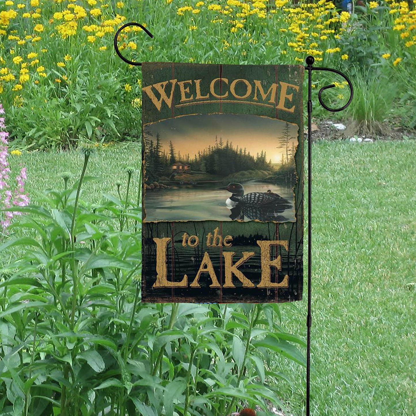 Loon Lake Welcome Garden Flag