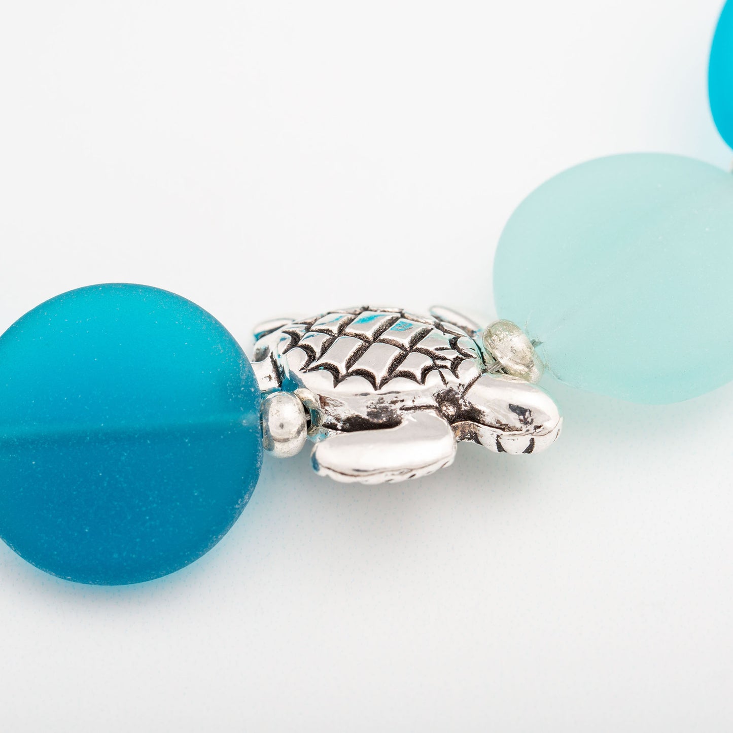 Sea Turtle Sea Glass Beads Bracelet