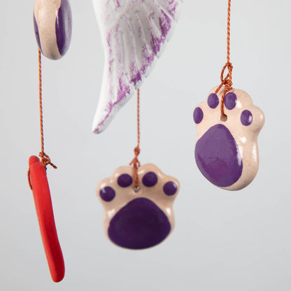 Always in My Heart Paw Print Ceramic Chime