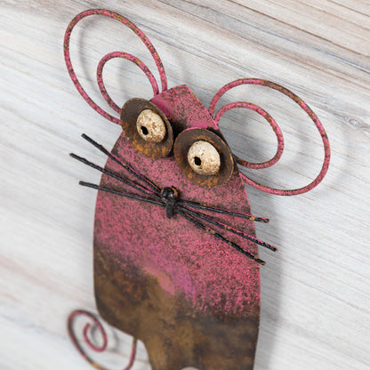 Handcrafted Metal Mouse Wall Hook