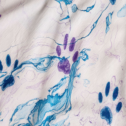 Marbleous Paw Print Hand Crafted Long Dress