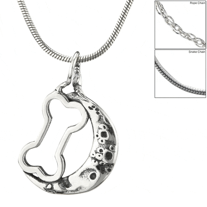 Recycled Sterling Bark At The Moon Necklace