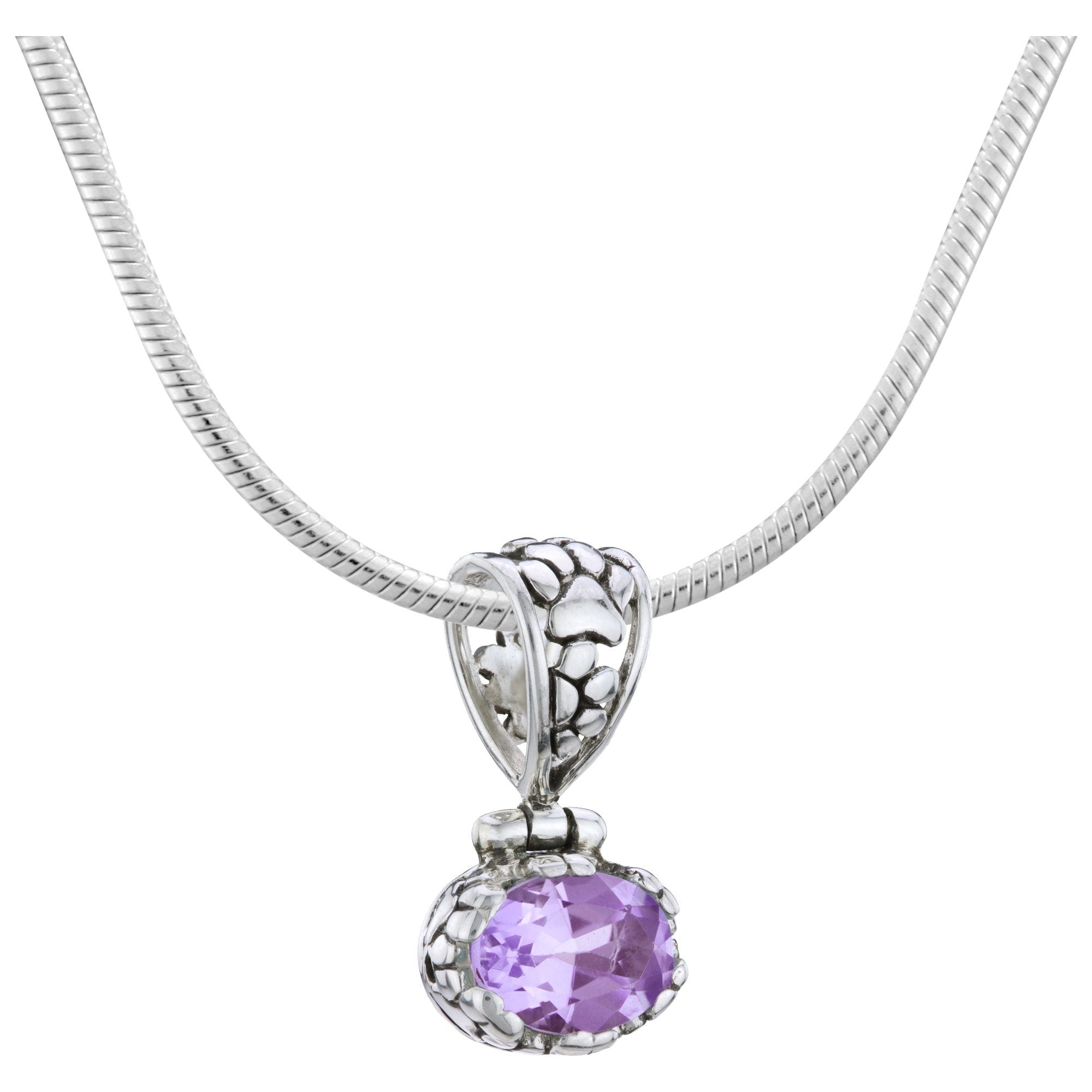 HSUS Sterling & Amethyst Paw Necklace