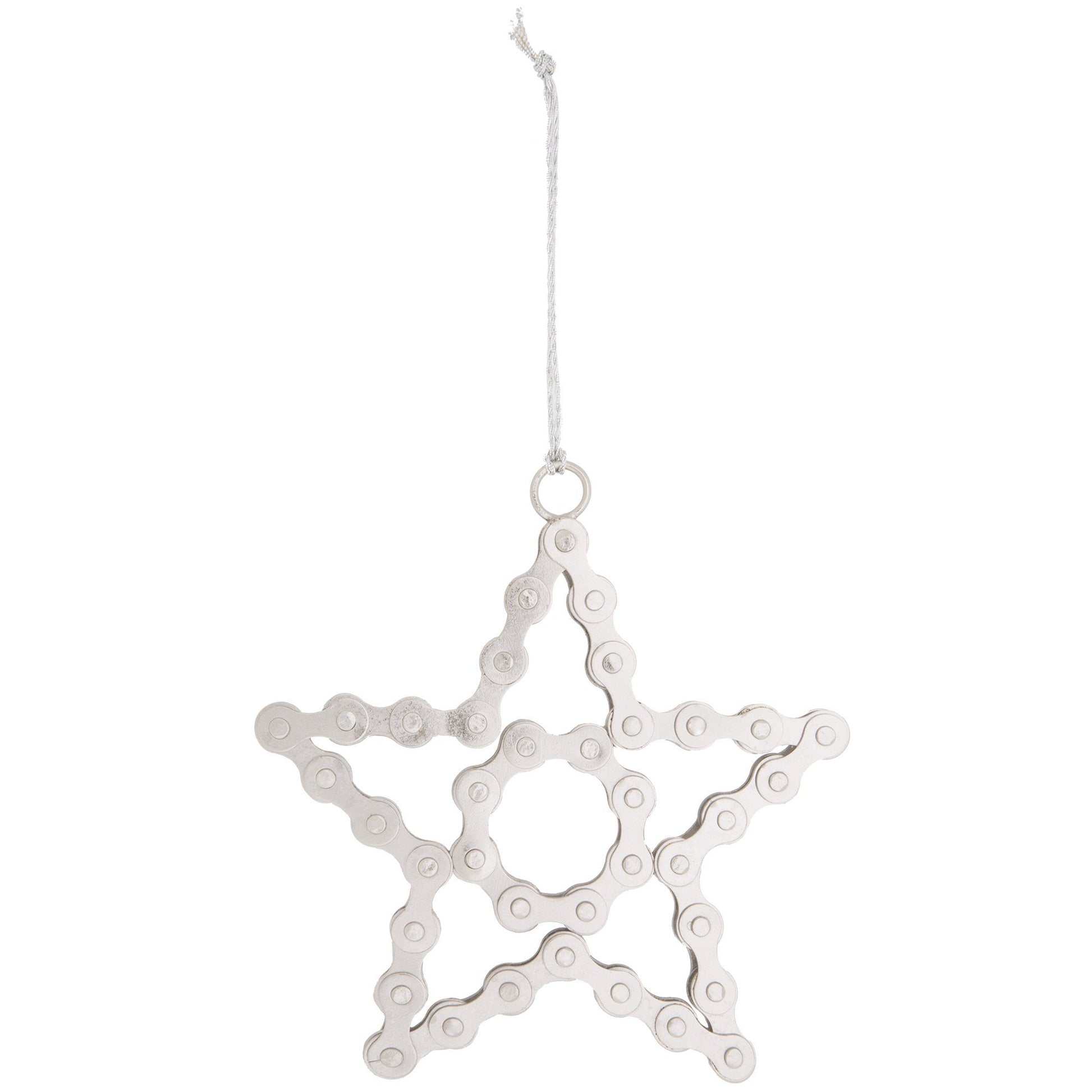 Recycled Bicycle Chain Star Ornament