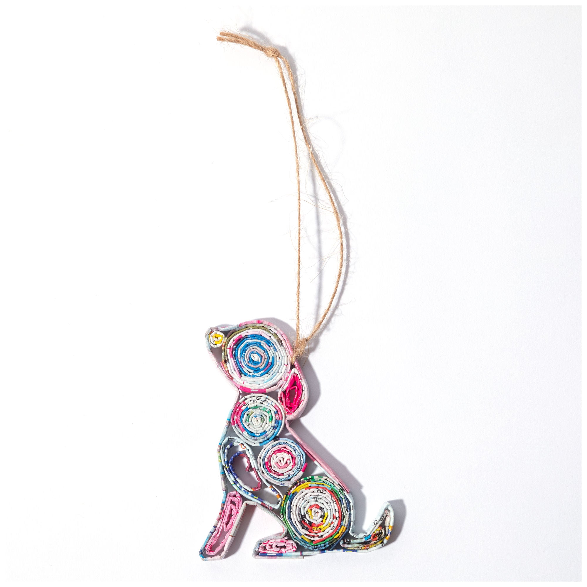 Recycled Magazine Furry Friend Ornament
