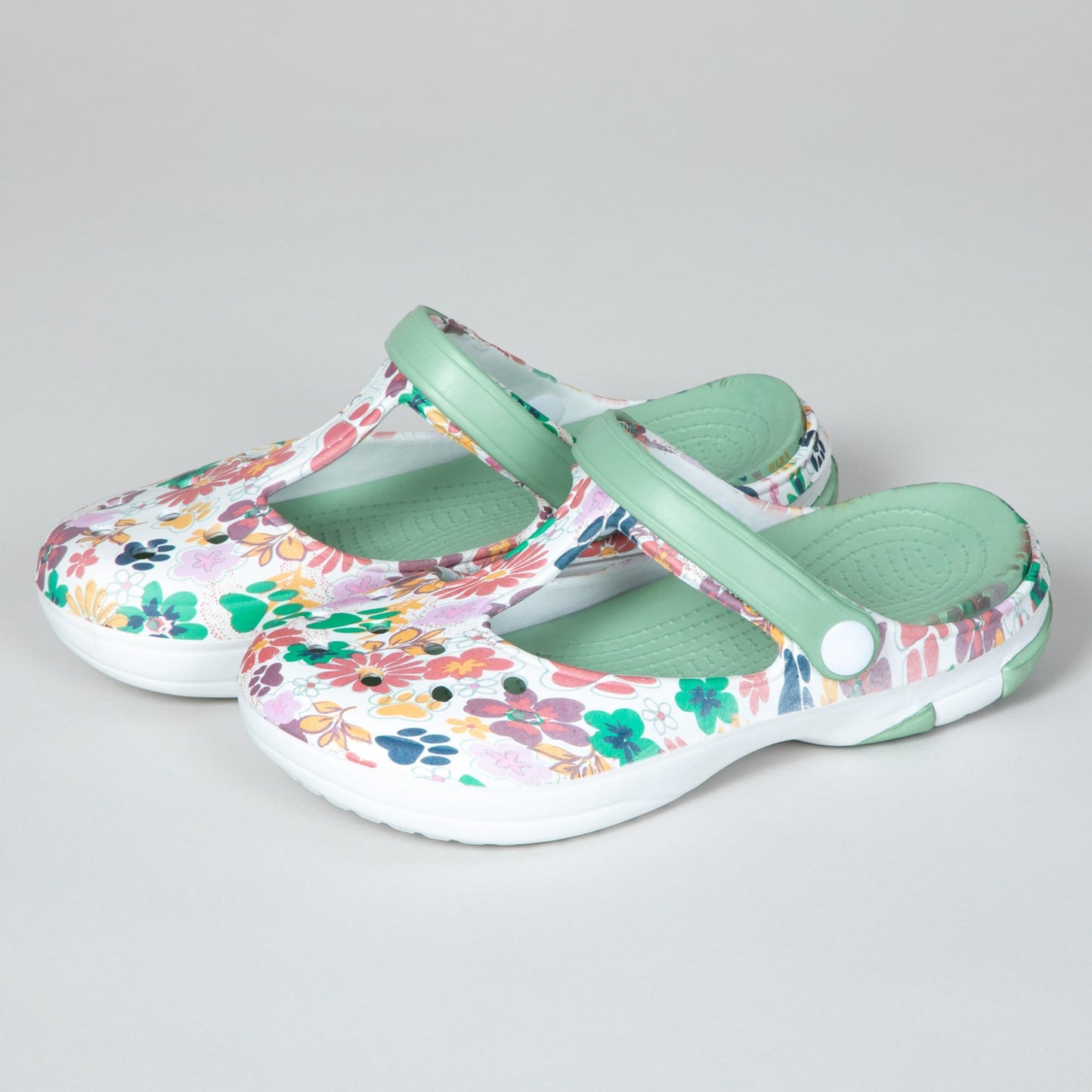Multicolored Mary Jane Clogs