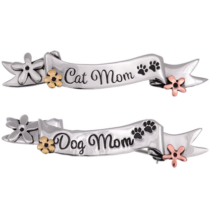 Pet Mom Mixed Metal Banner Pin