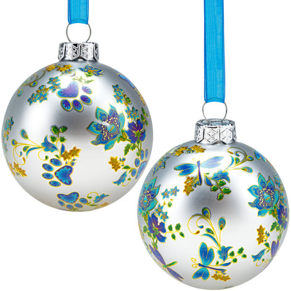 Hues of Blues Glass Ornament