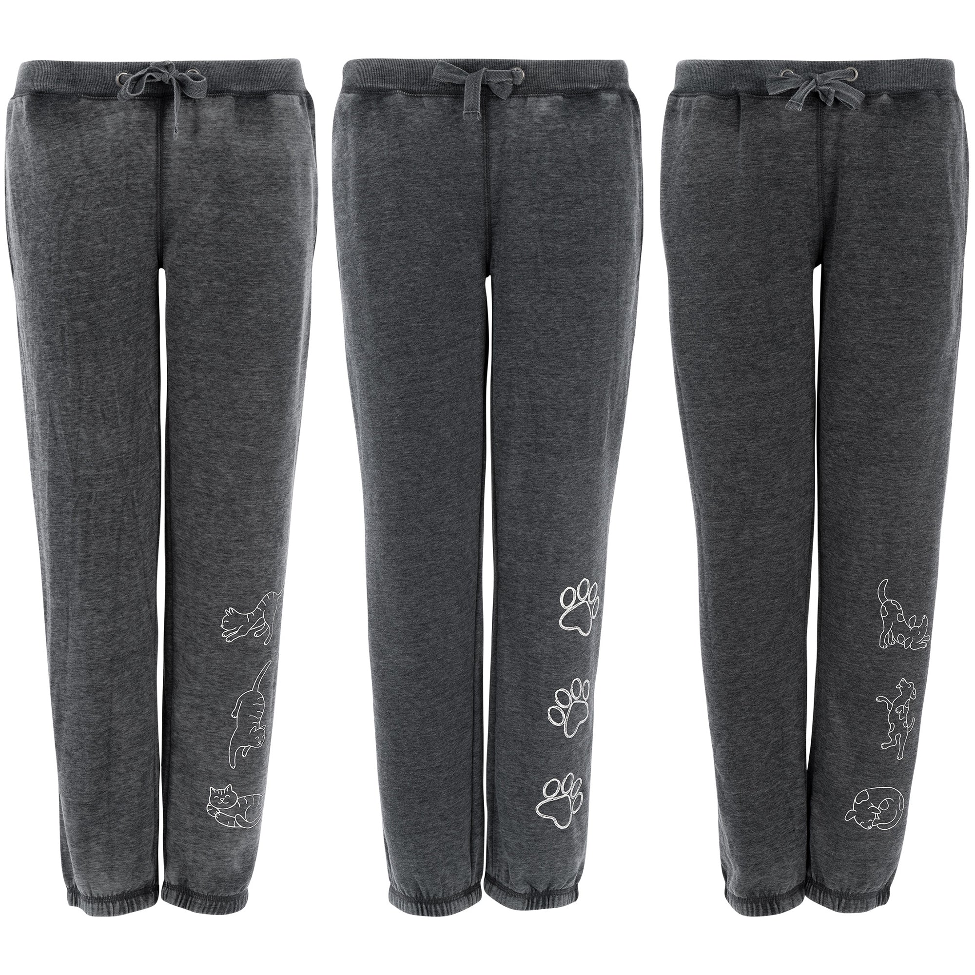 Women's Playful Pets Grey Jogger Sweatpants | The Animal Rescue Site