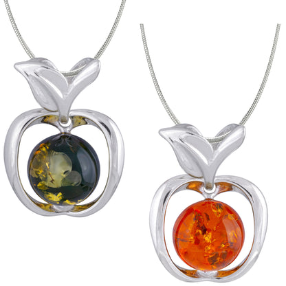 Sterling & Amber Apple Necklace