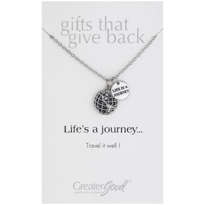 Grateful for the Journey Pewter Necklace