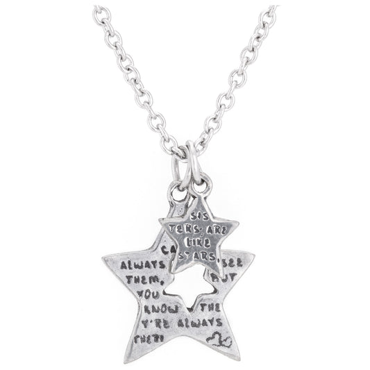 Sisters are Like Stars Pewter Necklace