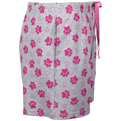 Pink Hearts & Paws Pajama Shorts Set