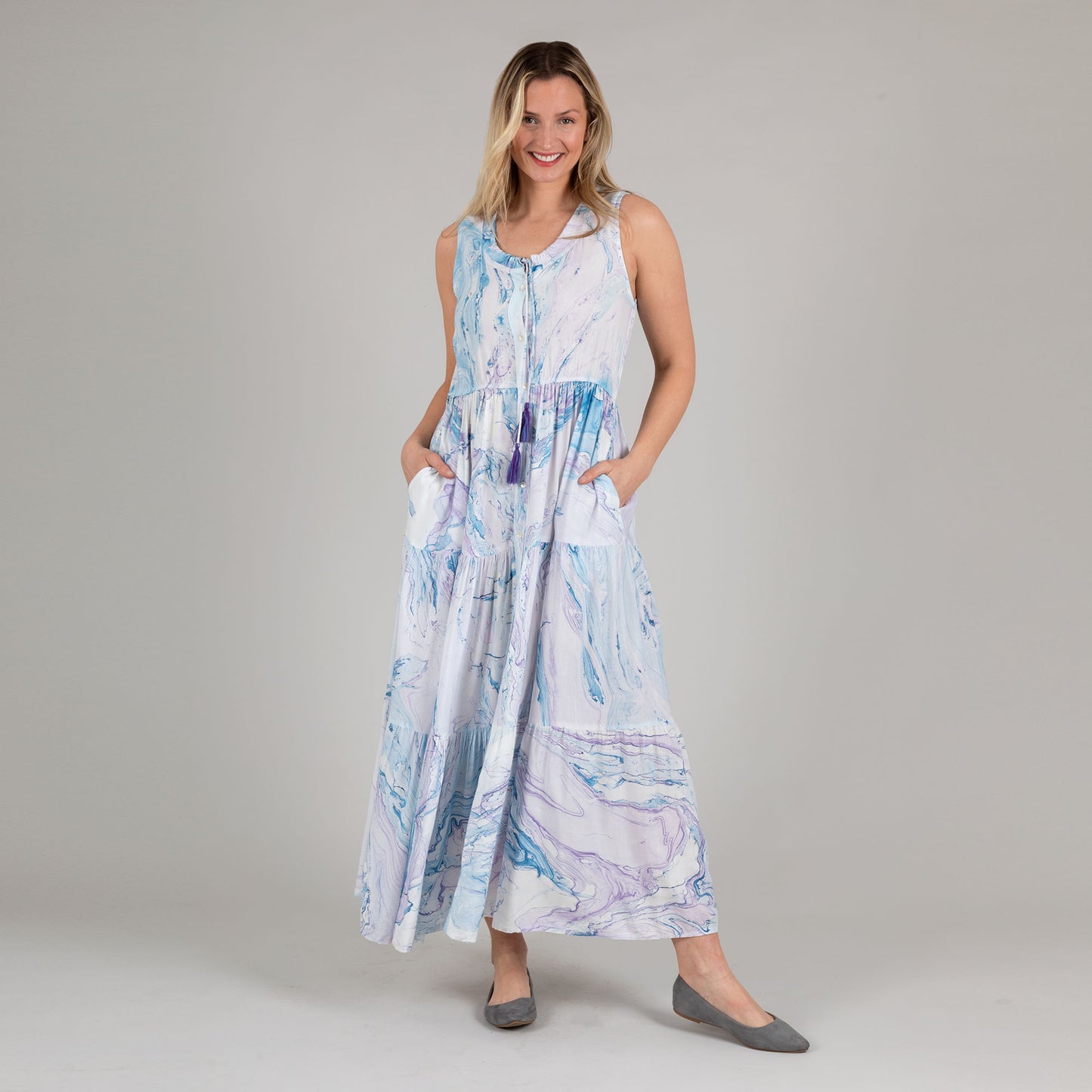 Saltwater Swirl Long Dress