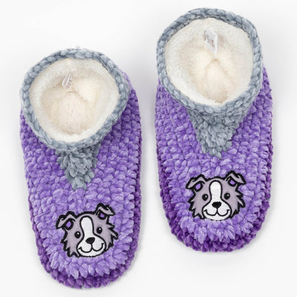 Purple Chenille Pet Slippers