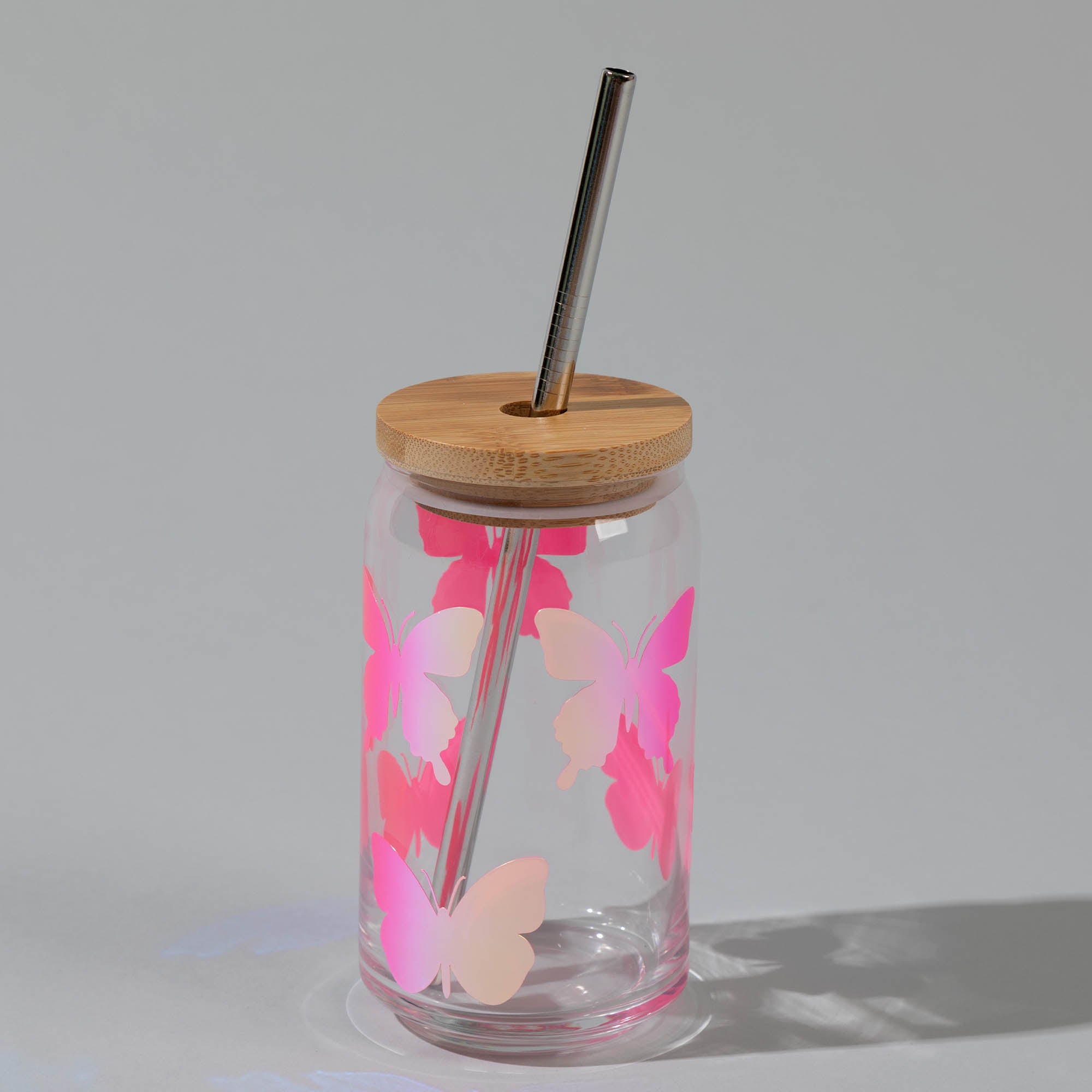 16 oz | Sublimation Can Glass w/ Bamboo Lid & Straw