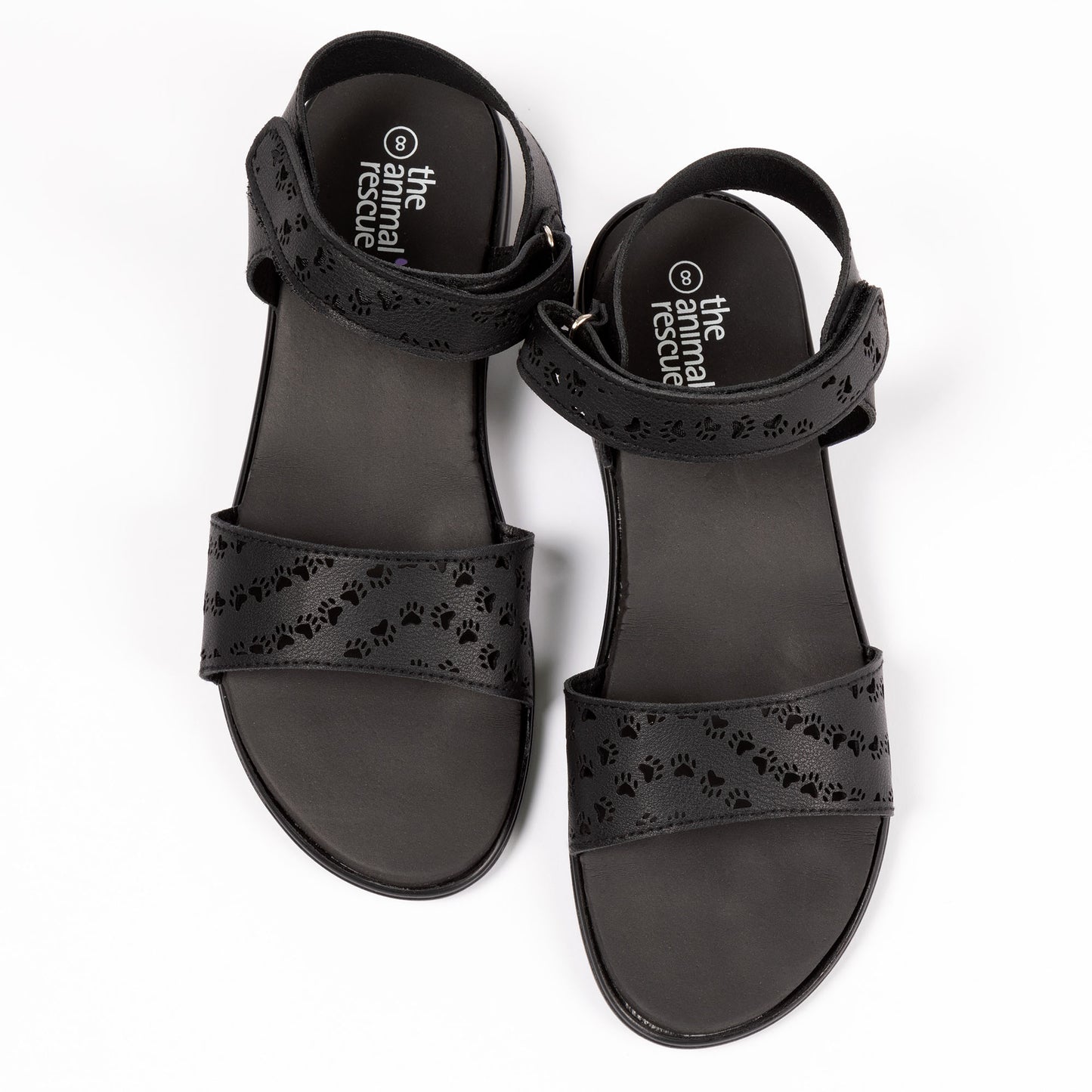 Paw Print Faux Leather Strap Sandals