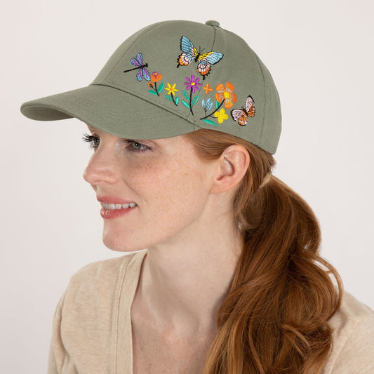 Floral Garden Embroidered Cap