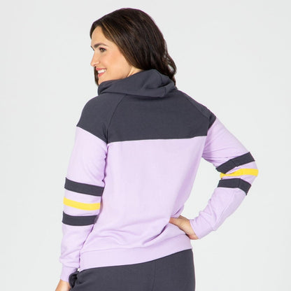 Paw Stripe Crossover Applique Hoodie