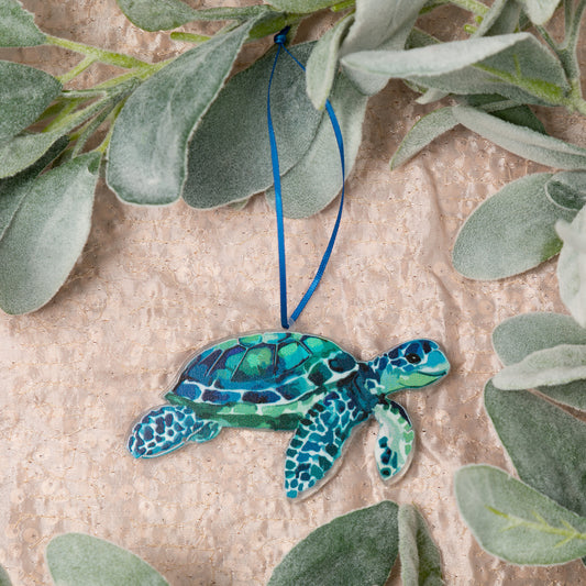 Delighted Sea Turtle Ornament