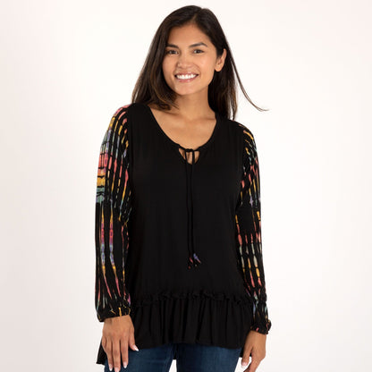 Armed with Tie-Dye Long Sleeve Tunic