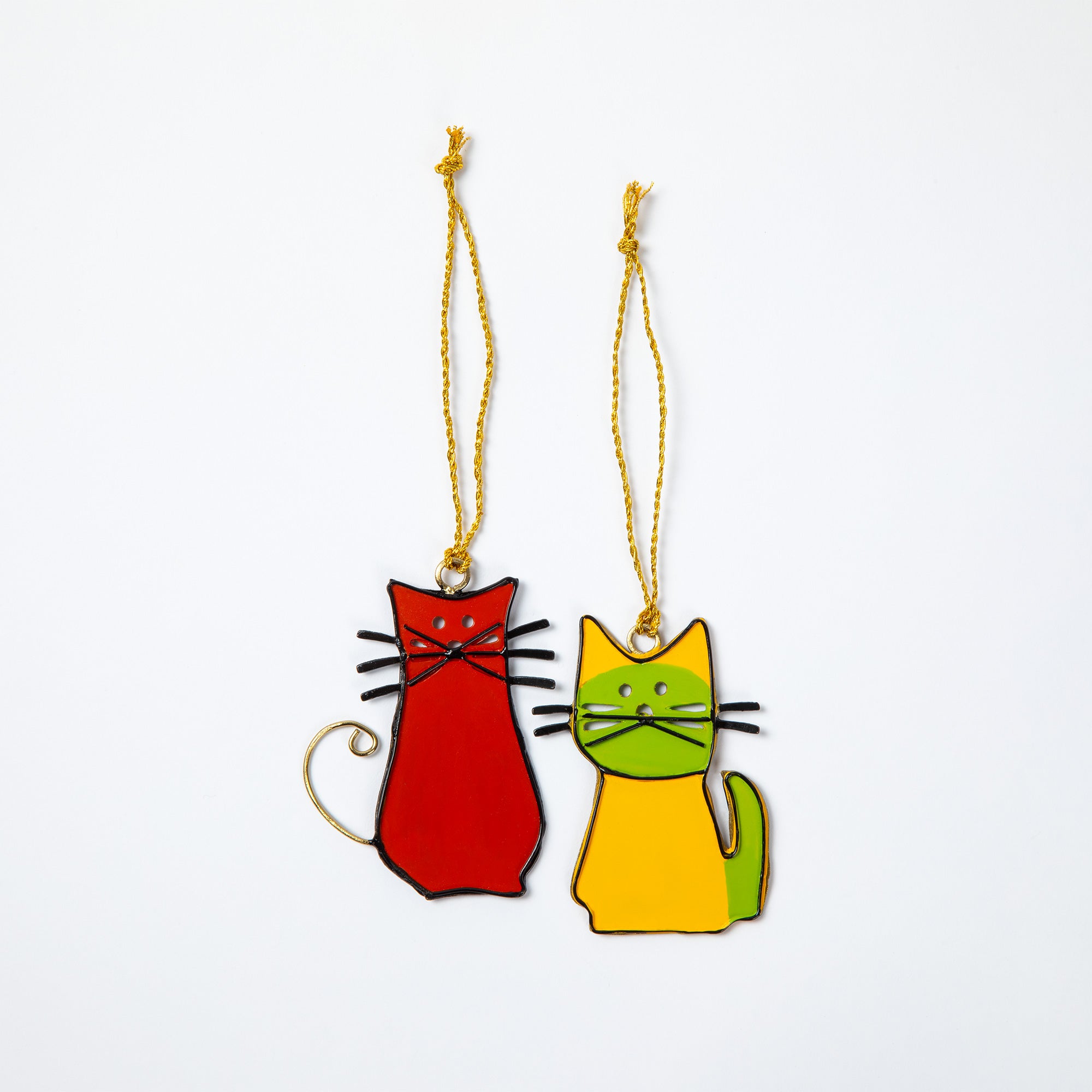 Thick As Thieves Glass Cat Ornament - Set of 2