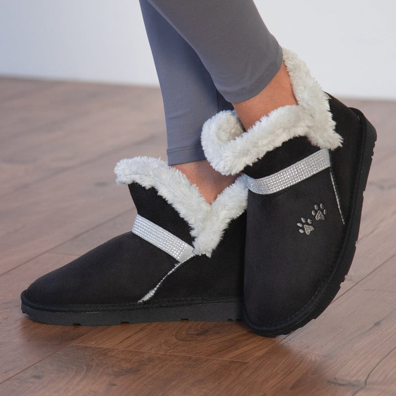 Paw Print Faux Suede Ankle Boots | The Animal Rescue Site